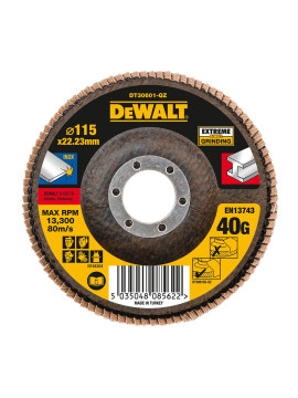Lapelinis šlifavimo diskas 115mm X 22.2mm X 40G (DT30601-QZ) - 