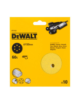 Šlifavimo popierius 60GT 150mm pakuotė po 10vnt (DT3122-QZ) - Šlifavimo popierius 60GT 150mm pakuoteje 10vnt (DT3122-QZ) - 