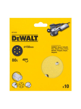Šlifavimo popierius 80GT 150mm pakuotė po 10vnt (DT3123-QZ) - Šlifavimo popierius 80GT 150mm pakuoteje 10vnt (DT3123-QZ) - 